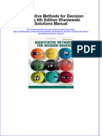 Quantitative Methods For Decision Makers 6th Edition Wisniewski Solutions Manual All Chapters