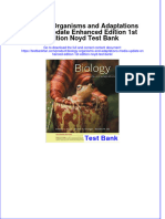 Full Download Biology Organisms and Adaptations Media Update Enhanced Edition 1st Edition Noyd Test Bank All Chapter 2024 PDF