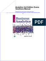 Business Analytics 3rd Edition Evans Solutions Manual All Chapters