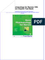 Basic Pharmacology For Nurses 15th Edition Clayton Test Bank All Chapters