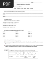 Evaluación Matemática Marzo