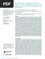 The Late Quaternary Megafauna Extinctions Patterns Causes Ecological Consequences and Implications For Ecosystem Management in The Anthropocene