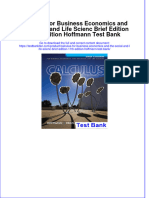 Full Download Calculus For Business Economics and The Social and Life Scienc Brief Edition 11th Edition Hoffmann Test Bank All Chapter 2024 PDF