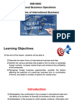 Lect 4 Forms of International Business Activities