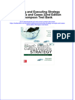 Crafting and Executing Strategy Concepts and Cases 22nd Edition Thompson Test Bank All Chapters