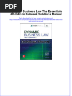 Full Download Dynamic Business Law The Essentials 4th Edition Kubasek Solutions Manual All Chapter 2024 PDF