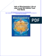 Fundamentals of Biochemistry Life at The Molecular Level 4th Edition Voet Test Bank All Chapters