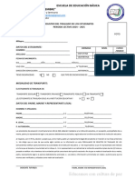 Ficha de Registro Del Traslado de Los Estudiantes