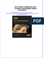 Humanities Culture Continuity and Change Volume II 3rd Edition Sayre Test Bank All Chapters