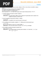 Terminale S Nouvelle Caledonie Mars 2019 Ex3