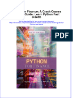 Full Download Python For Finance: A Crash Course Modern Guide: Learn Python Fast Bisette File PDF All Chapter On 2024