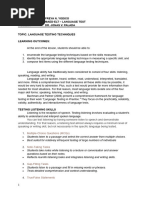 Languate Testing Techniques Handout