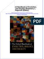 Full Download The Oxford Handbook of Evolution, Biology, and Society Rosemary L. Hopcroft (Editor) File PDF All Chapter On 2024