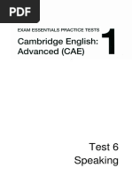 Exam Essentials - Test 6 - Paper 4 - Speaking