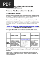 Common DS Interview Questions and Answers - 1