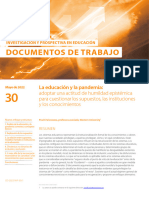 Documentos de Trabajo: La Educación y La Pandemia