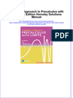 Graphical Approach To Precalculus With Limits 7th Edition Hornsby Solutions Manual All Chapters