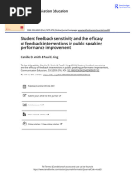 Student Feedback Sensitivity and The Efficacy of Feedback Interventions in Public Speaking Performance Improvement