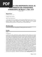 Artículo Una Respuesta Legal Al Movimiento de Ciudadanos Soberanos, 80 Mont. L. Rev. 153