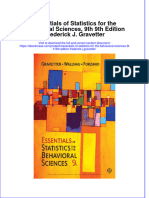 Full Download Essentials of Statistics For The Behavioral Sciences, 9th 9th Edition Frederick J. Gravetter File PDF All Chapter On 2024