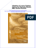 Internationalization of Luxury Fashion Firms: Examining The Business Models of SMEs Andrea Runfola Full Chapter Instant Download