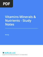 Vitamins Minerals & Nutrients - Study Notes