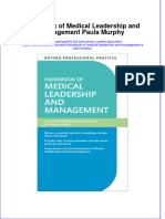 Full Download Handbook of Medical Leadership and Management Paula Murphy File PDF All Chapter On 2024