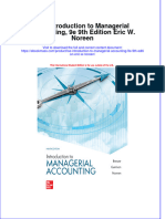 ISE Introduction To Managerial Accounting, 9e 9th Edition Eric W. Noreen Full Chapter Instant Download