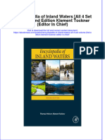 Full Download Encyclopedia of Inland Waters (All 4 Set Volume) 2nd Edition Klement Tockner (Editor in Chief) File PDF All Chapter On 2024