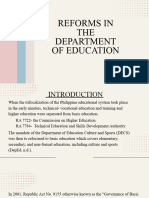 Reforms in The Department of Education