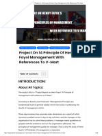 Project On 14 Principle of Henri Fayol Management With References To V-Mart