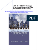 Full Download Etextbook 978-0134153971 Strategic Management: A Competitive Advantage Approach Concepts (16th Edition) File PDF All Chapter On 2024