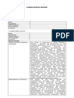 R & D - Format For Consolidated Report