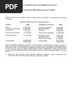 Pro Forma Balance Sheet - Tutorial Question and Answer