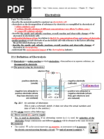 New Note Chapter 22 Electrolysis - 2022 - Student Version