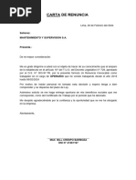 Carta de Renuncia