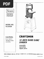 Craftsman 12 Inch Band Saw/Sander Model 113.24201