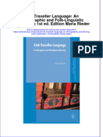 Irish Traveller Language: An Ethnographic and Folk-Linguistic Exploration 1st Ed. Edition Maria Rieder Full Chapter Instant Download