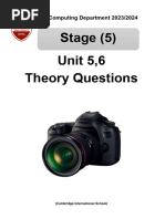 Answer Key Computing Grade 5 Unit 5,6 Theory Questions