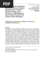 Examining Associations Between Race, Gender, Alcohol Use, School Performance, and Patterns of Bullying in The School Context: A Latent Class Analysis