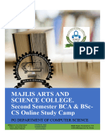 Majlis Arts and Science College. Second Semester Bca & Bsc-Cs Online Study Camp