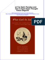 Full Download What Can't Be Said: Paradox and Contradiction in East Asian Thought Yasuo Deguchi File PDF All Chapter On 2024