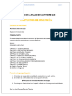 Contenido Mínimo Rúbrica Trabajo Grupal - Proyectos de Inversión