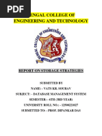 Bengal College of Engineering and Technology: Report On Storage Strategies