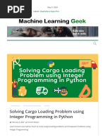 Solving Cargo Loading Problem Using Integer Programming in Pytho