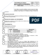 PT-09-110 Verificación Yo Cambio de Protección en Línea de Media Tensión, Cut Out Convencional o