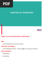 Auditing of Overheads