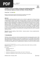 (2020) Stability and Error Analysis of Operator Splitting Methods For American Options Under The Black-Scholes Model (Chen, Shen)