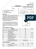 Advanced Process Technology Dynamic DV/DT Rating 175°C Operating Temperature Fast Switching Fully Avalanche Rated