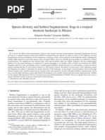 Pineda & Halffter 2004. Species Diversity and Habitat Fragmentation: Frogs in A Tropical Montane Landscape in Mexico